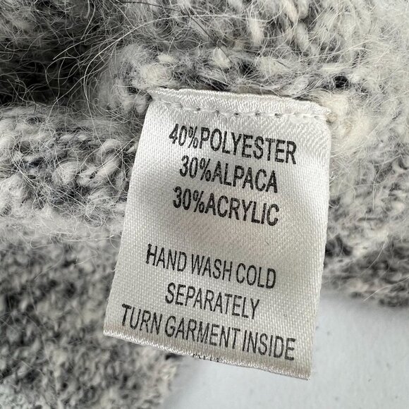 ALPS Women's M Alpaca Blend Cardigan Sweater Heather Gray Button Up Cabin Core - Picture 4 of 11